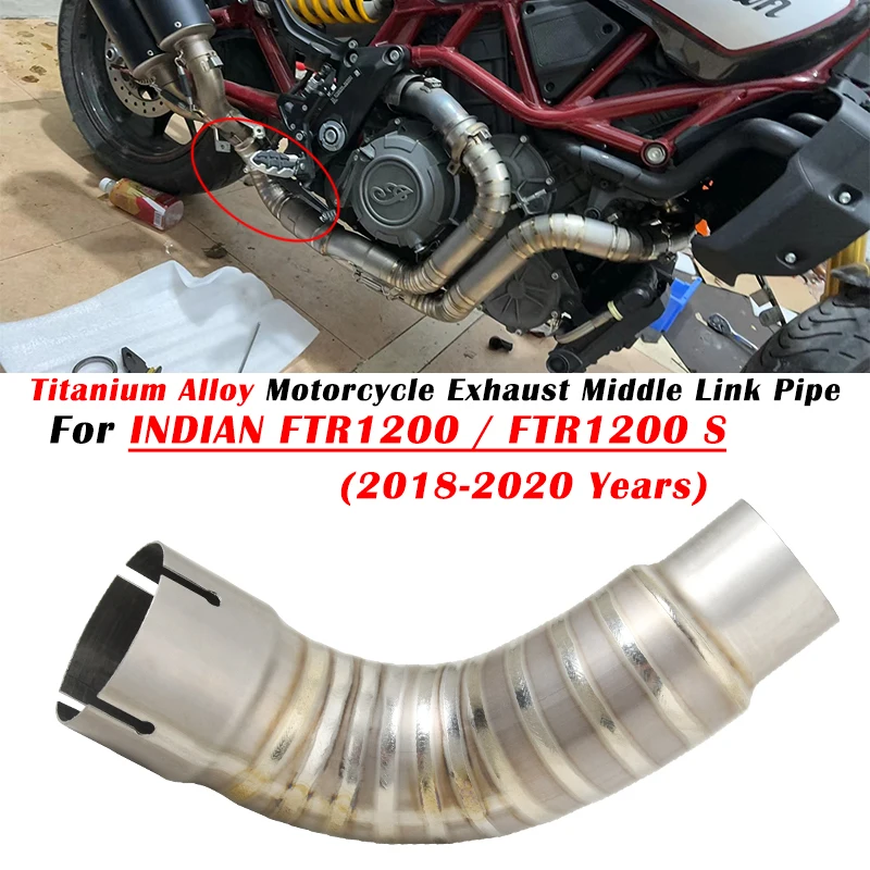 

For INDIAN FTR1200 FTR1200S 2018 2019 2020 Motorcycle Exhaust Escape Titanium Alloy Middle Link Pipe Connect Original Muffler