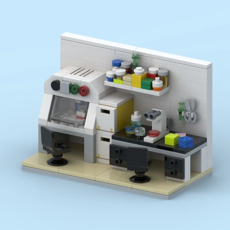 187-teiliges Mini-Home-Labor-Bauset – MOC-Mikromöbel-Modellbausatz für Jugendliche und Erwachsene, kreatives DIY-Raumdekor-Geschenk mit Führung