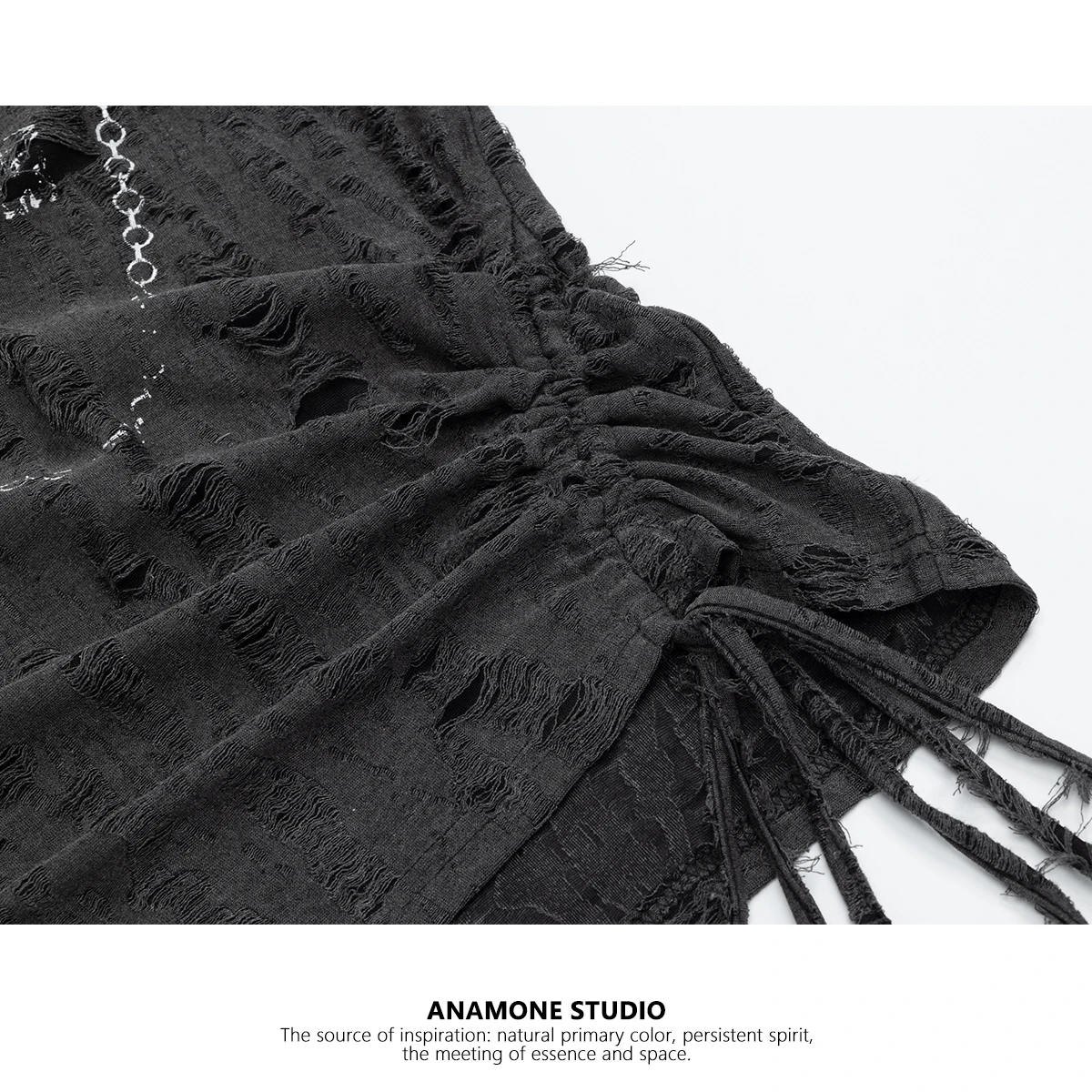 ANAMONE Women gothic punk T-shirt Hanging Neck Piercing T-shirt For Women, Summer 2025 American High Street Spicy Girl Design