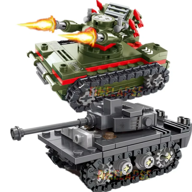MOC Tanque Pesado Tiger de Batalla Principal, Vehículo Militar de Guerra, Bloques de Construcción, Kits de Ladrillos, Modelos Clásicos, Ideas de Sets