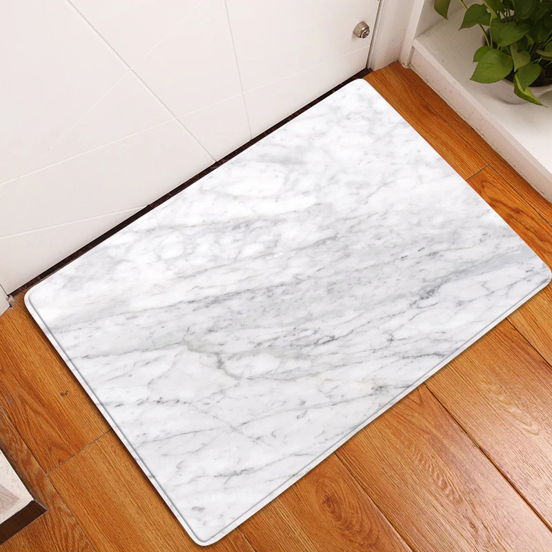 Marble Pattern Kitchen Carpet Bedroom Entrance Doormat Living Room Hallway Decoration Rugs Home Balcony Bath Floor Anti-Slip Mat