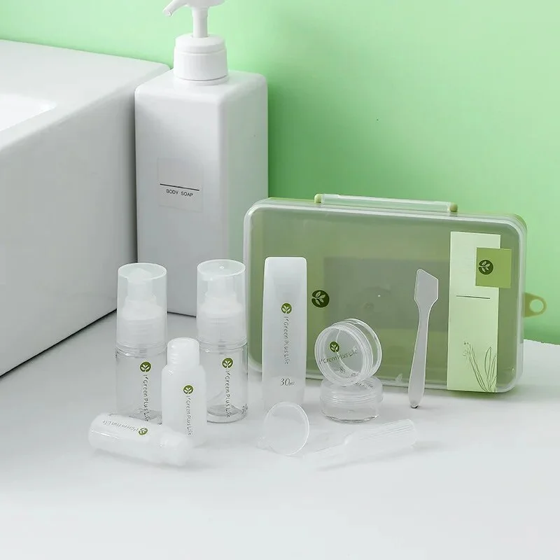 10PCS 여행 화장품 디스펜서 병 세트 휴대용 화장품 스킨 케어 빈 병 비행기에 대 한 휴대용 스프레이 병