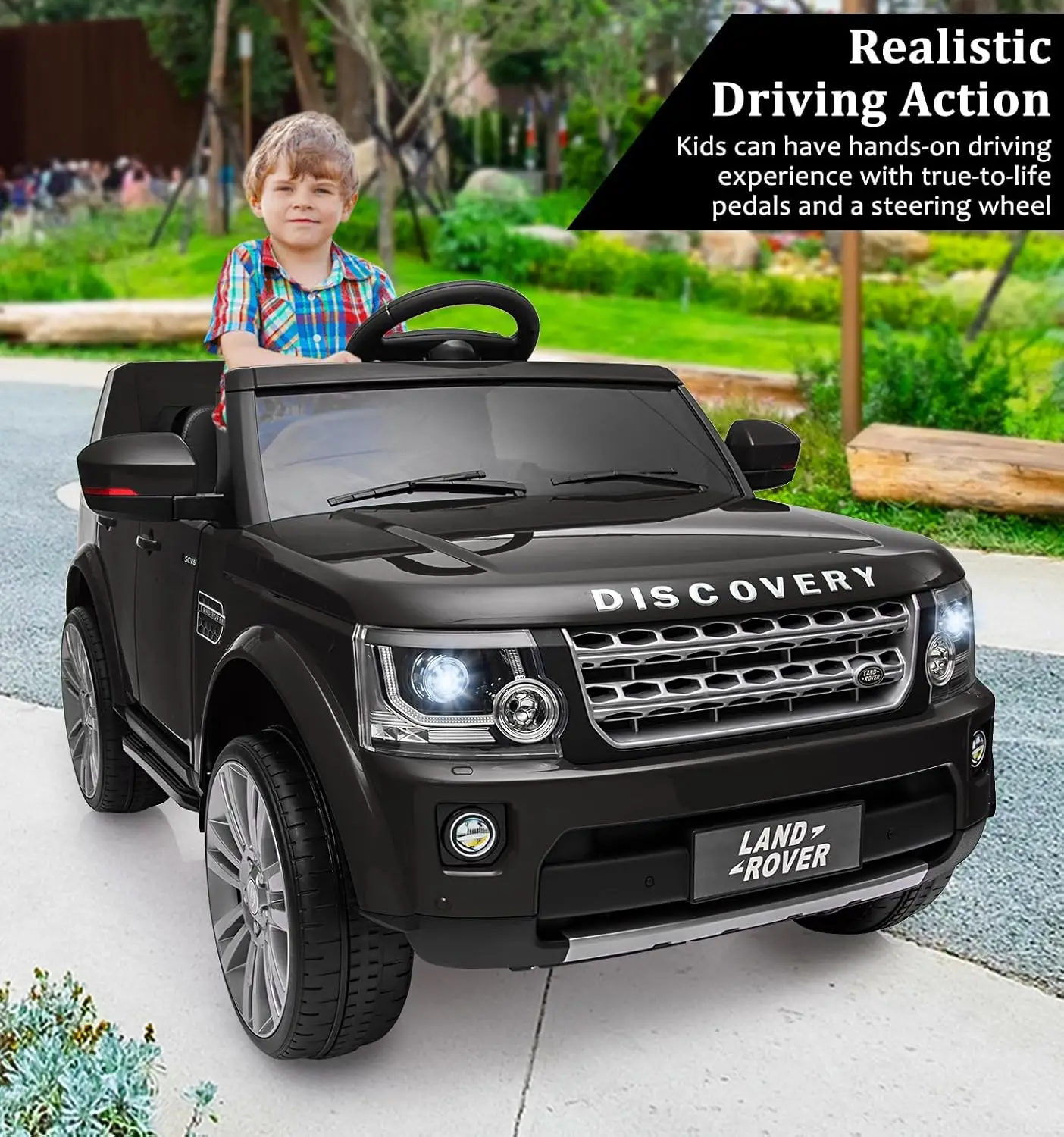 Игрушки для верховой езды для малышей 3-8 лет, лицензированный Land Rover 12 В, детская езда на грузовике 2-в-1, электрическая игрушка с управлением для родителей