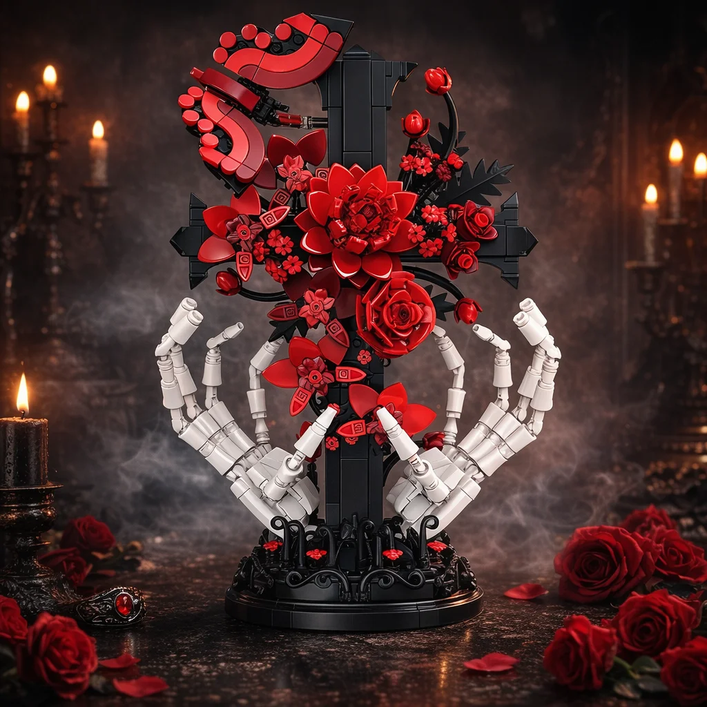 moc-modello-di-blocchi-da-costruzione-croce-floreale-gotica-esposizione-artistica-mano-scheletrica-rosa-rossa-mattoncini-da-assemblare-fai-da-te-decorazione-da-scrivania-giocattolo-regalo