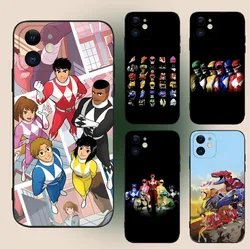 P-PowerS-COOL R-RangerS  Phone Case For iPhone 15,14,13,12,11,Plus,Pro Max,XS,X,XR,SE,Mini,8,7 Soft Silicone Black Cover