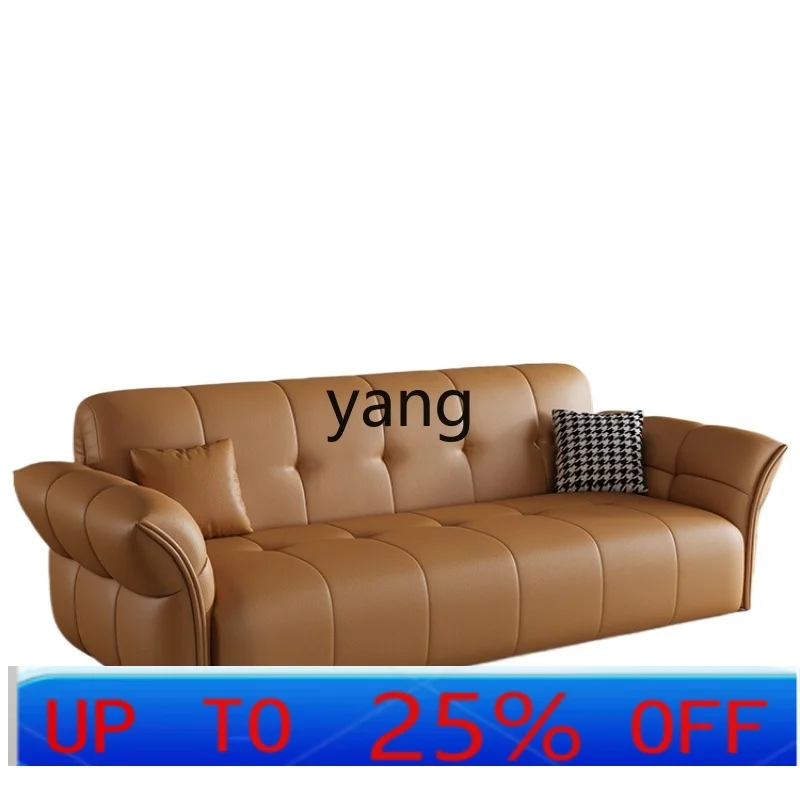 

LHH leather remote control electric sofa bed intelligent telescopic small apartment folding dual-purpose