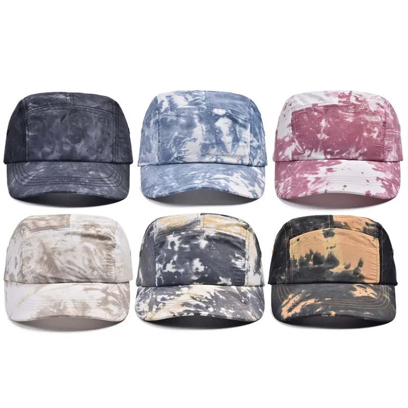 New personalized tie-dye gradient baseball cap for men and women, printed colorful duckbill cap