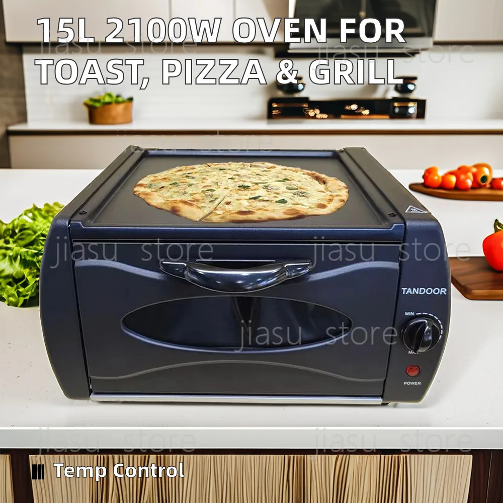 15L Large Capacity Visible Electric Oven, Multi-functional Baking Machine for Pancake, Pizza & Bread, Household Baking Appliance