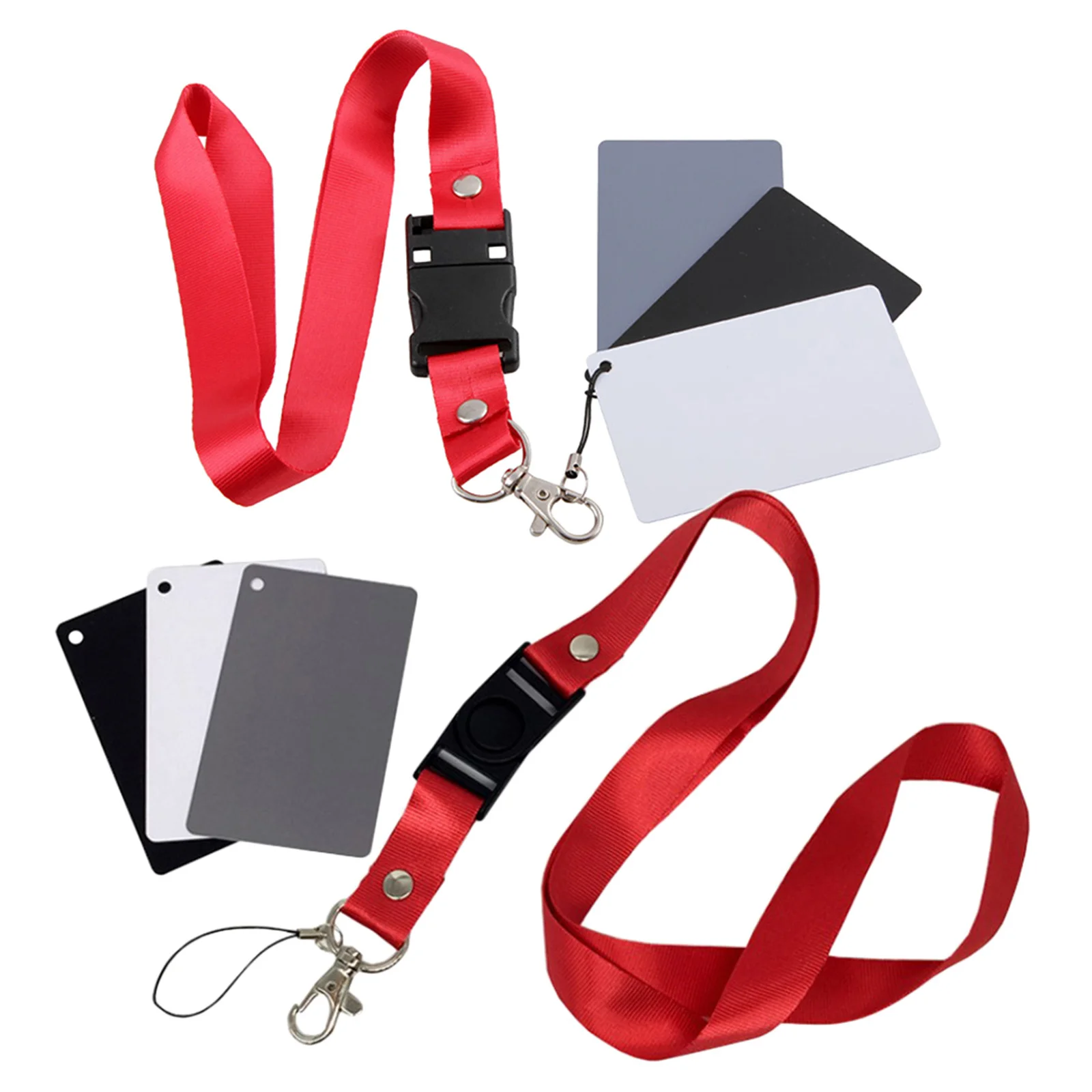 

2Pcs Black Grey White Balance Card Photography Exposure Checker Set Acrylic Durable with Neck Strap Portable for Digital Cameras