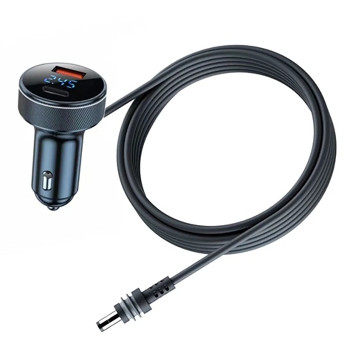 

M85K для мини-кабеля питания 12 В-24 В адаптер прикуривателя к кабелю питания постоянного тока с портом USB Type-C и вольтметром 5 м