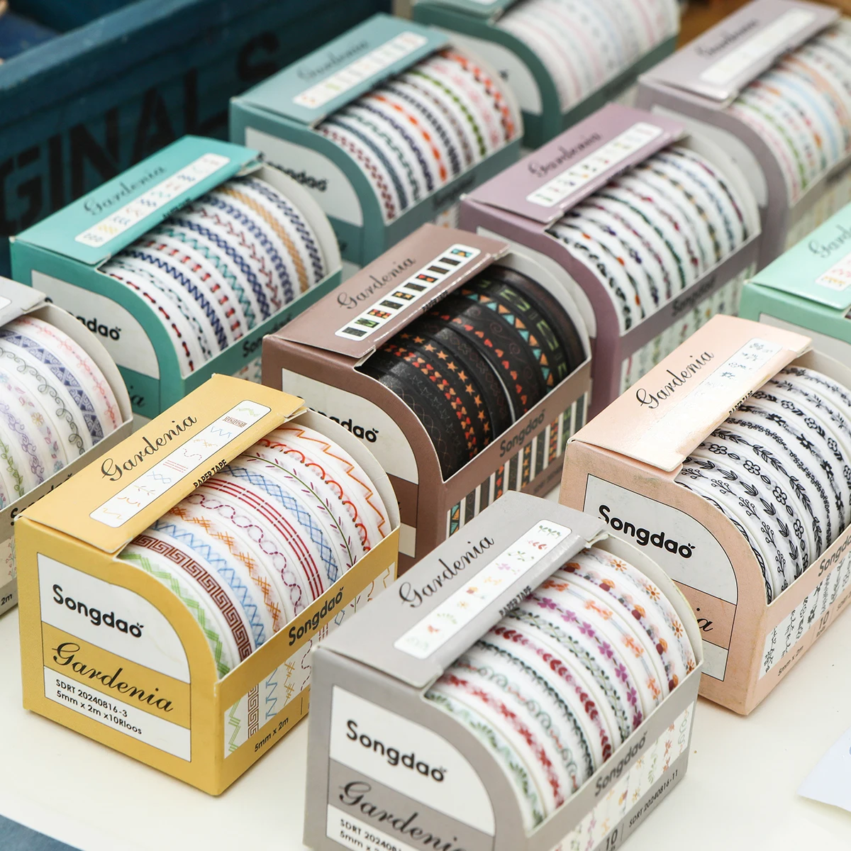 10 Rolls Skinny Washi Tape Set Masking Thin Basic Patterns Decorative Tapes for Arts, DIY Crafts, Journals, Planners, Scrapbook