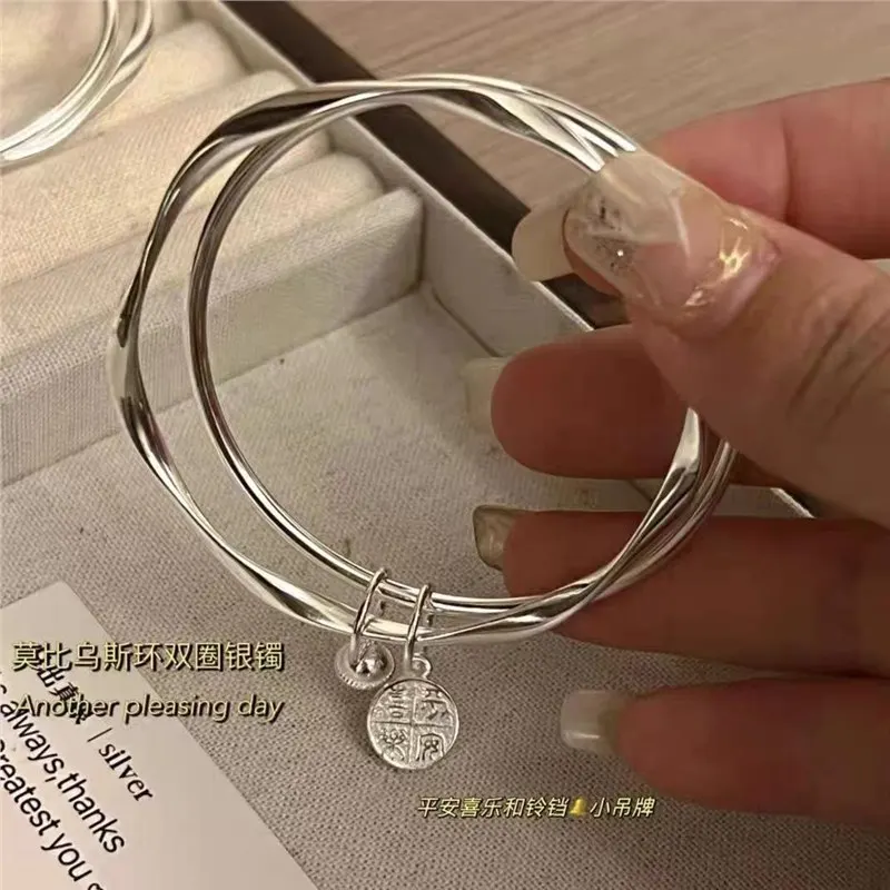 

Bracelet Women 9999 Peace And Joy Closed Silver Bangle Girlfriend