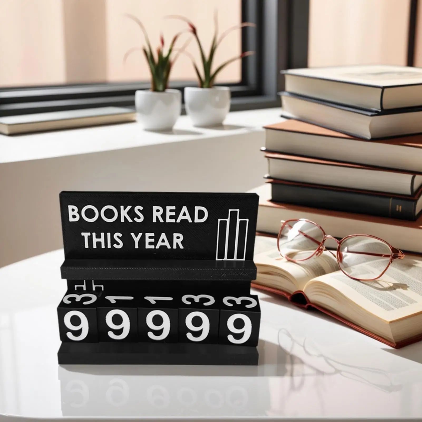 Books Read This Year Counter Reading Target Display Book This Year Tracker Desk Accessories for Readers Writers Teachers