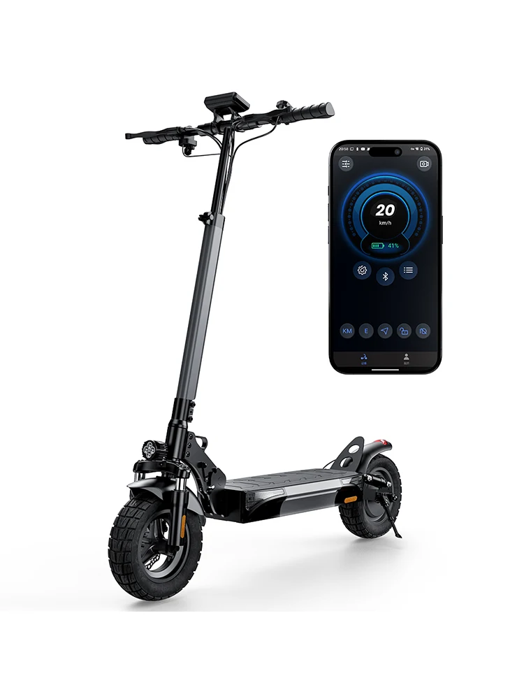 IScooter W9 Elektroroller 1000W Motor 48V14AH Hochleistungs-Lithium-Batterie Unterstützt APP E-Scooter Vordere und Hintere Scheibenbremsen Stadtfahrten Höchstgeschwindigkeit 45KM/H Maximale Reichweite