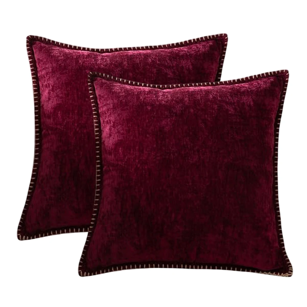 Decorative Chenille Pillow Covers 45x45CM Soft Couch Throw Pillows,Farmhouse Cushion Covers with Elegant Design for Sofa