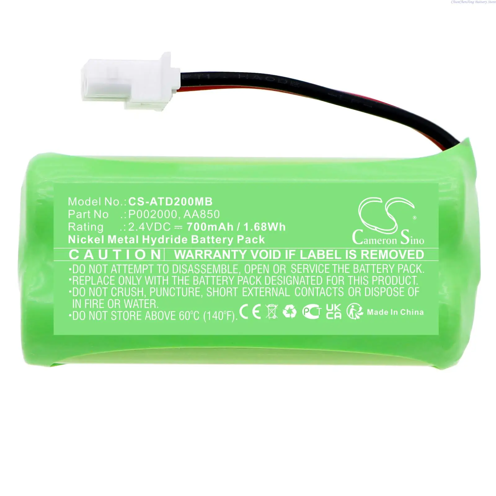 

Cameron Sino CS-ATD200MB 2.4V 700mAh BabyPhone Battery P002000, AA850 for Alecto DBX-20 +TOOL