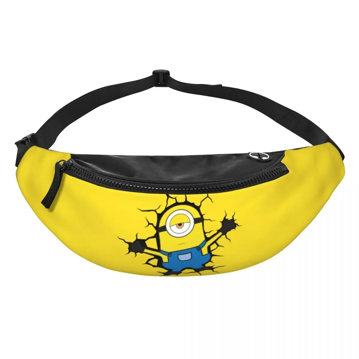 Custom Casual M-Minions Broke The Wall Fanny Pack for Running Women Men Crossbody Waist Bag Phone Money Pouch