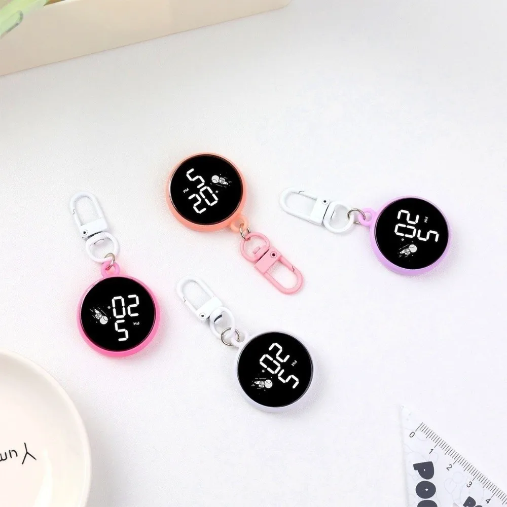Cartoon Keychain Digital Watch Waterproof Luminous Digital Display LED Electronic Watch Astronaut Style Pendant Clock