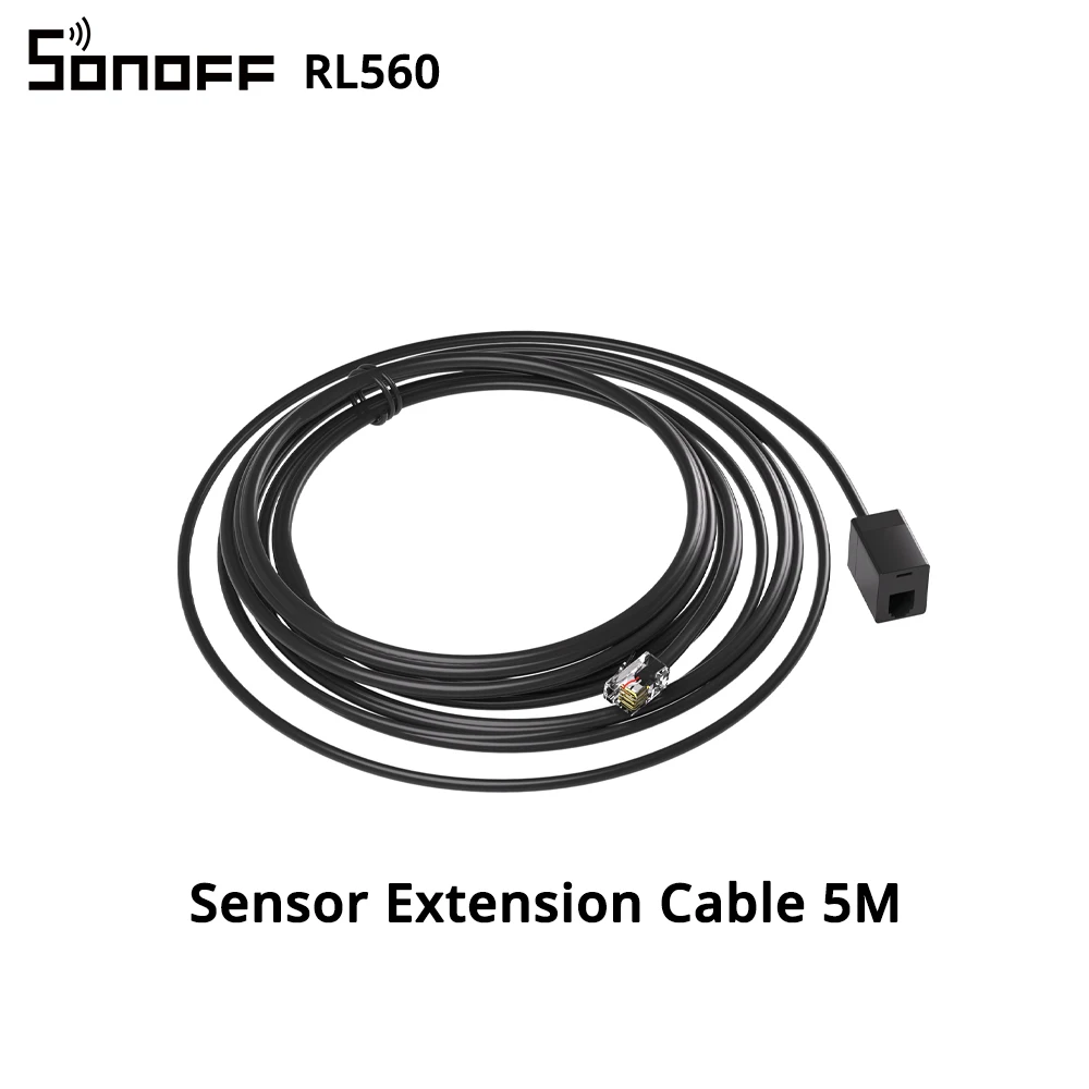 SONOFF New Sensor Temperature Humidity Sensor THS01 WTS01 RJ9 4P4C Connector Extension Cable 5M for Sonoff TH Elite/TH Origin