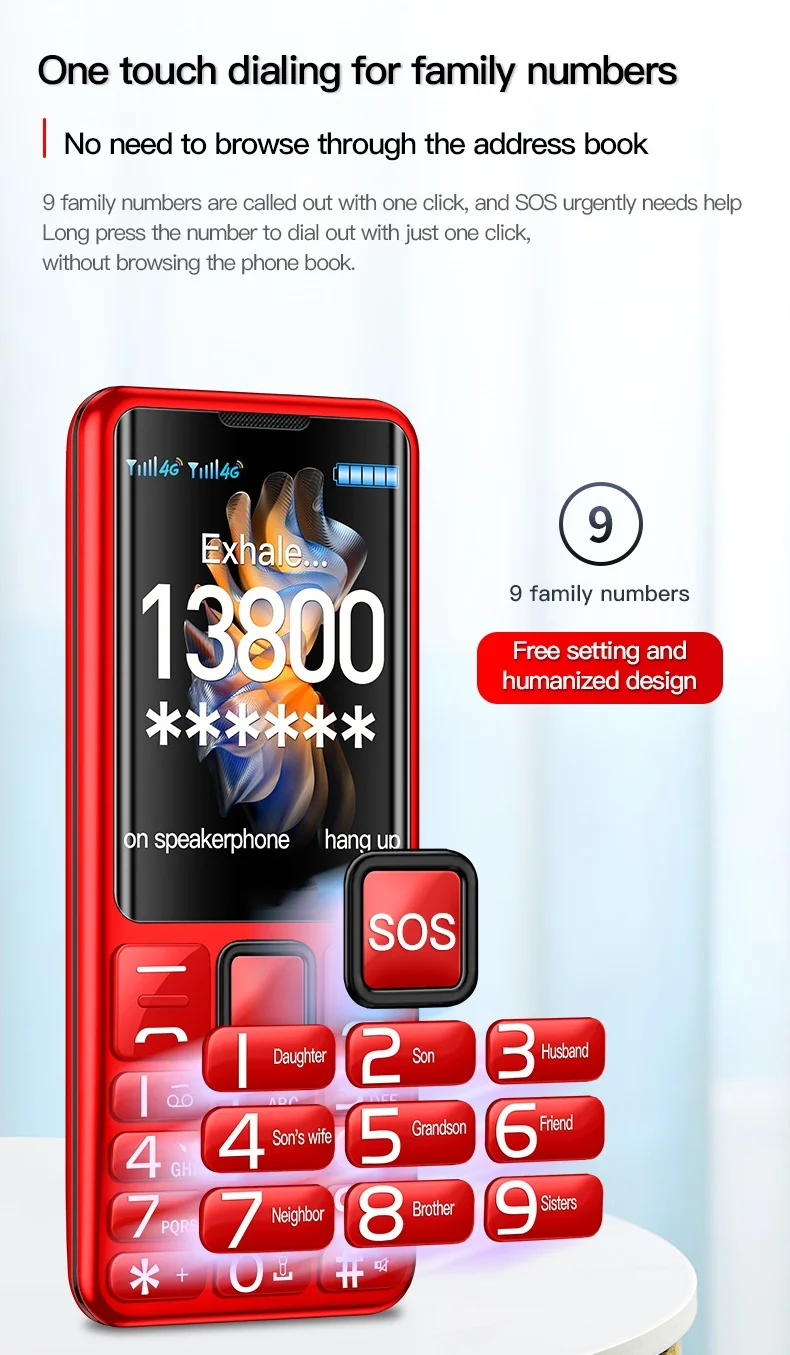 I79 (H6) 4G Elderly Mini Cellphone 2.4Inches TFT Screen 32MB RAM No Camera Torch Dual SIM English Keyboard Mobile Phone