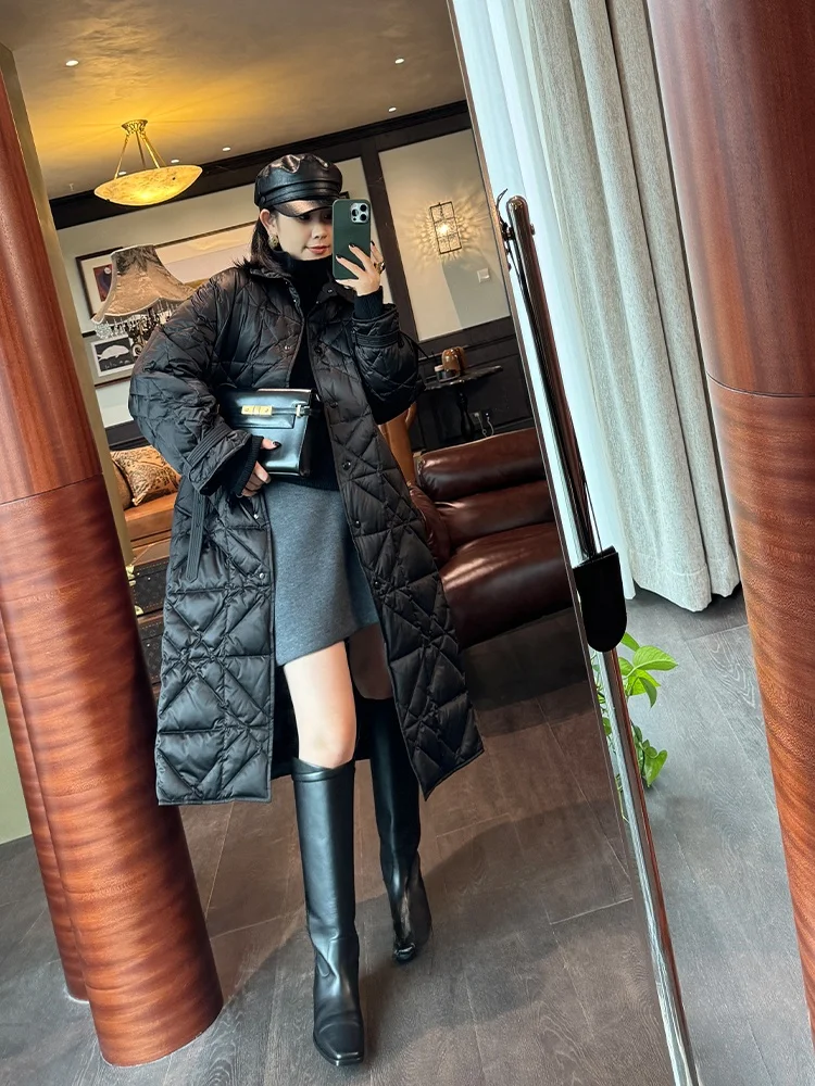 

Пуховик Meng Premium 90 из белого гусиного пуха, роскошный женский пуховик в клетку, зимняя модная куртка в стиле ретро с воротником