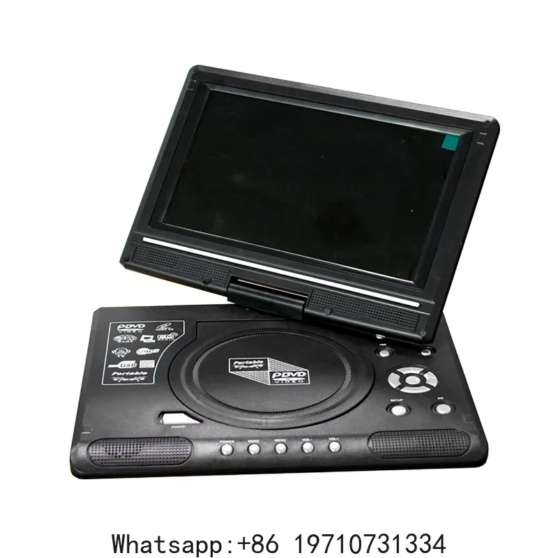 Mini Portable DVD CD EVD Player 9.8 Inch Digital Desktop Smart TV Player with Remote Control 270° Rotatable Screen for Travel