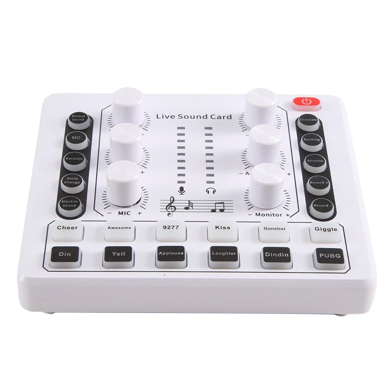 1 Piece M8 Audio Interface Podcast Equipment Caster White Plastic Portable Podcast Production Studio With Premium Mic Preamp