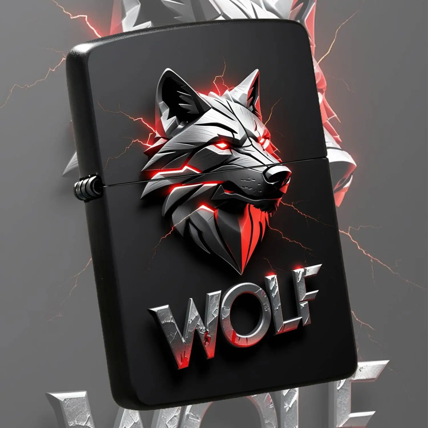 Stylish Mecha-Style Blazing Wolf Head Lighter, Cool Cyber Red Glowing Lightning Design, Portable Daily Vibe Item, Suitable For Outdoor Trips, Home, Office, Multi-Scenario Use, Trendy Practical Gift For Friends And Hobbyists A Humorous And I