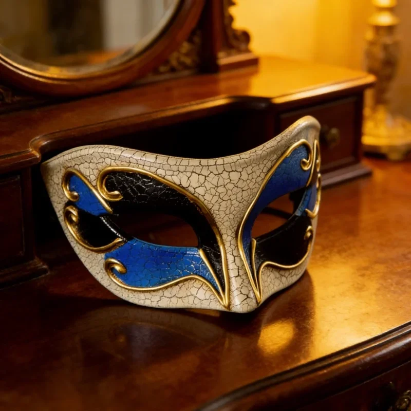 Venezianische Halbgesichtsmaske im Vintage-Stil für Maskenbälle, Oster- und Halloween-Feste, Kostümzubehör für Veranstaltungen