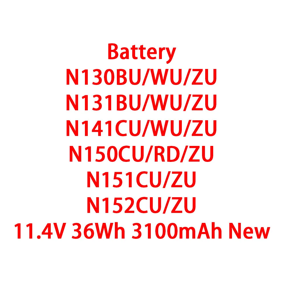 For CLEVO N130BU/WU/ZU N131BU/WU/ZU N141CU/WU/ZU N150CU/RD/ZU N151CU/ZU N152CU/ZU 11.4V 36Wh 3100mAh Battery New