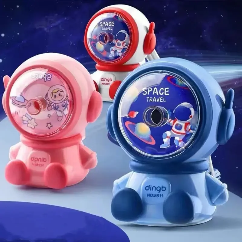 

Cartoon Cute Astronaut Pencil Sharpener Kindergarten Gift Children Learning Stationery Hand-cranked Pencil Sharpener