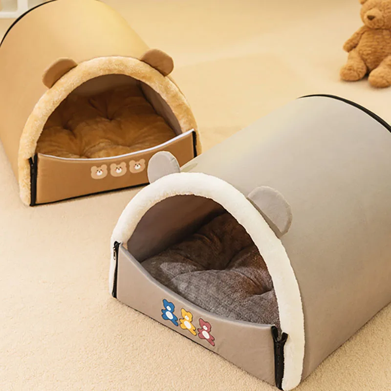 

Indoor Dog House Soft Cozy Dog Cave Bed Foldable Removable Warm House Nest Medium Animals Kennel Niche Pour Chien Accessories