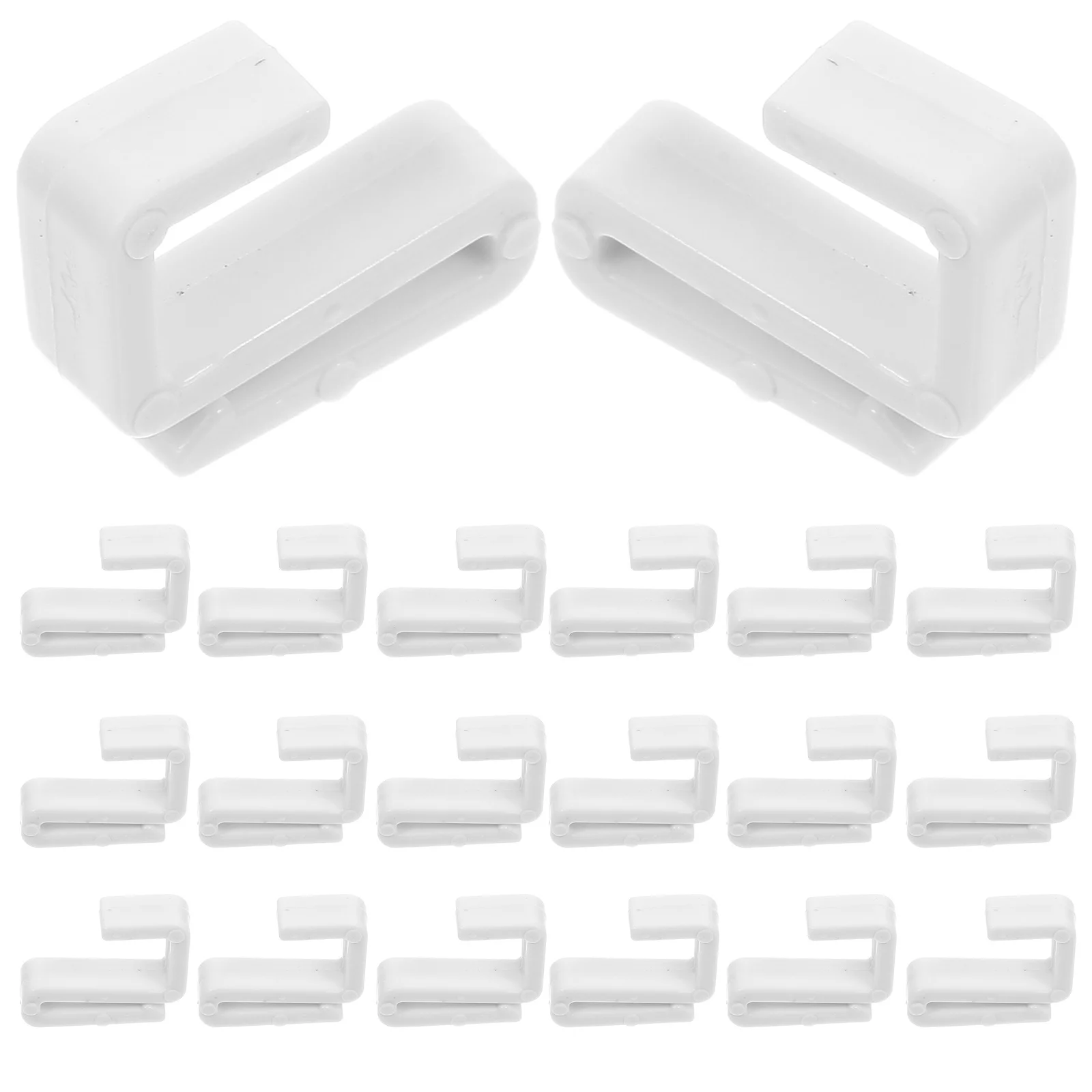 20 stuks plat rek kunststof S-haken nagelvrij eenvoudig te installeren compatibel met ronde vierkante buizen multifunctionele opslaghangers