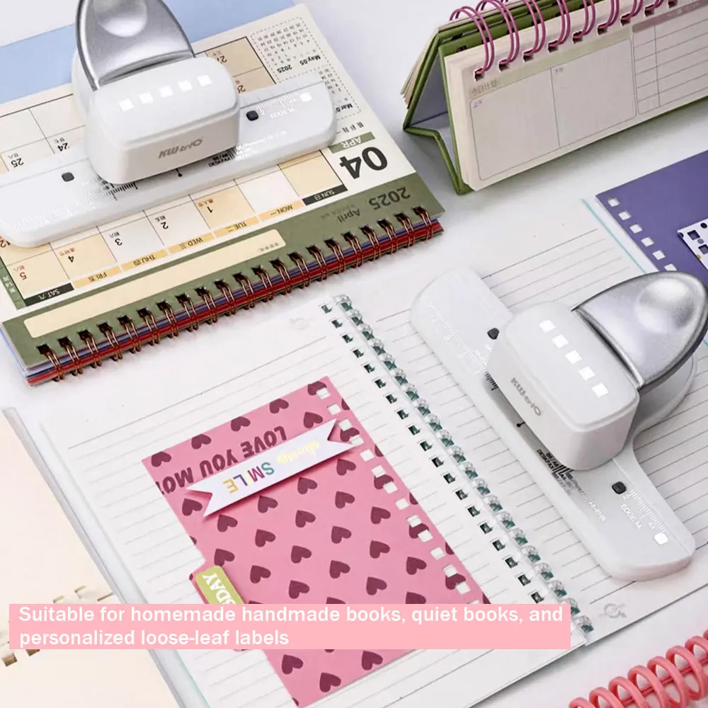 1PC 5-hole Square Binder Punch, Loose-leaf Book DIY Binding Supplies, Manual Labor-saving Hole Punch (Silver).