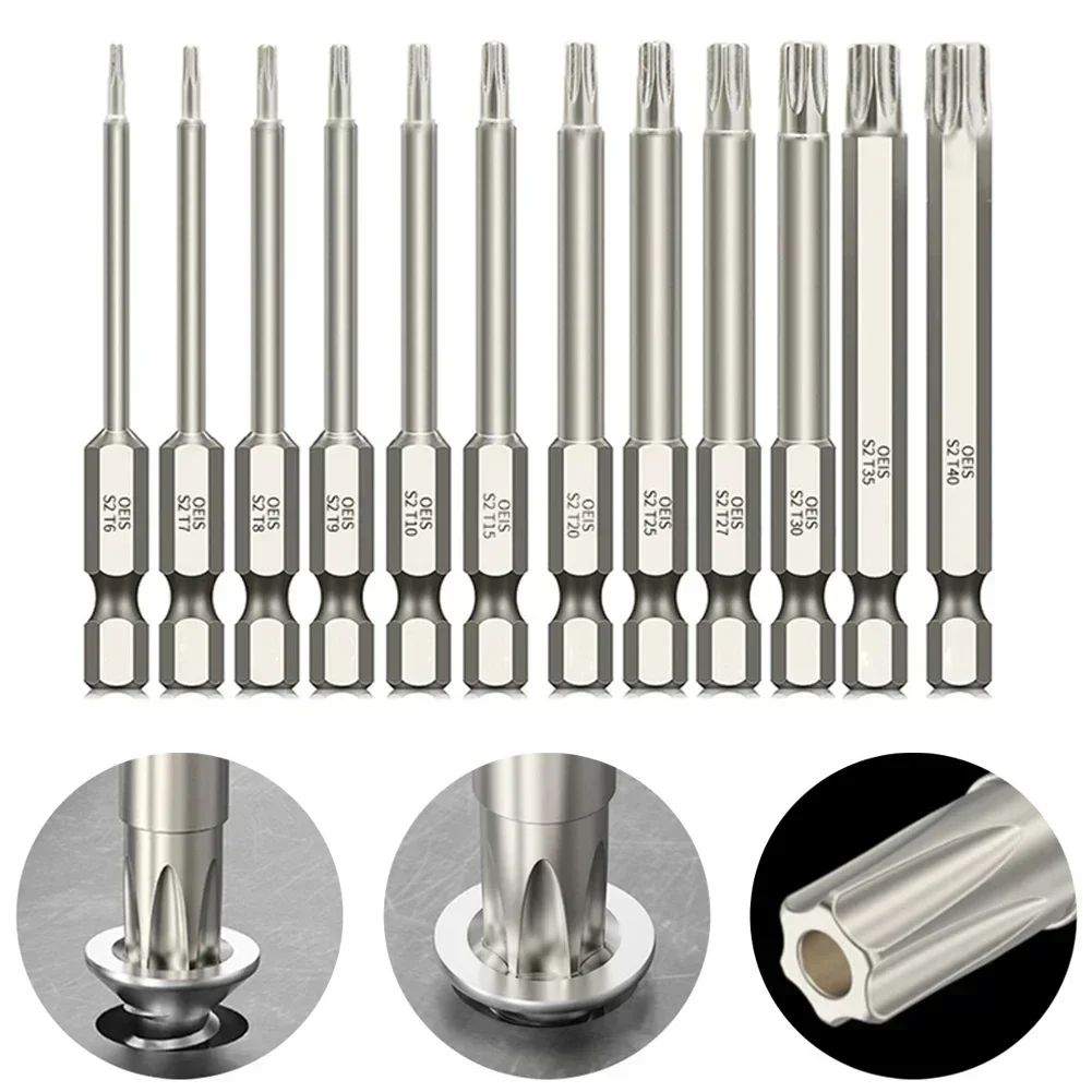 75mm Length Torx Screwdriver Bit Alloy Steel Screw Driver Bits 1/4Inch Hex Shank Driver Bits Torx Screw Driver Hand Tools