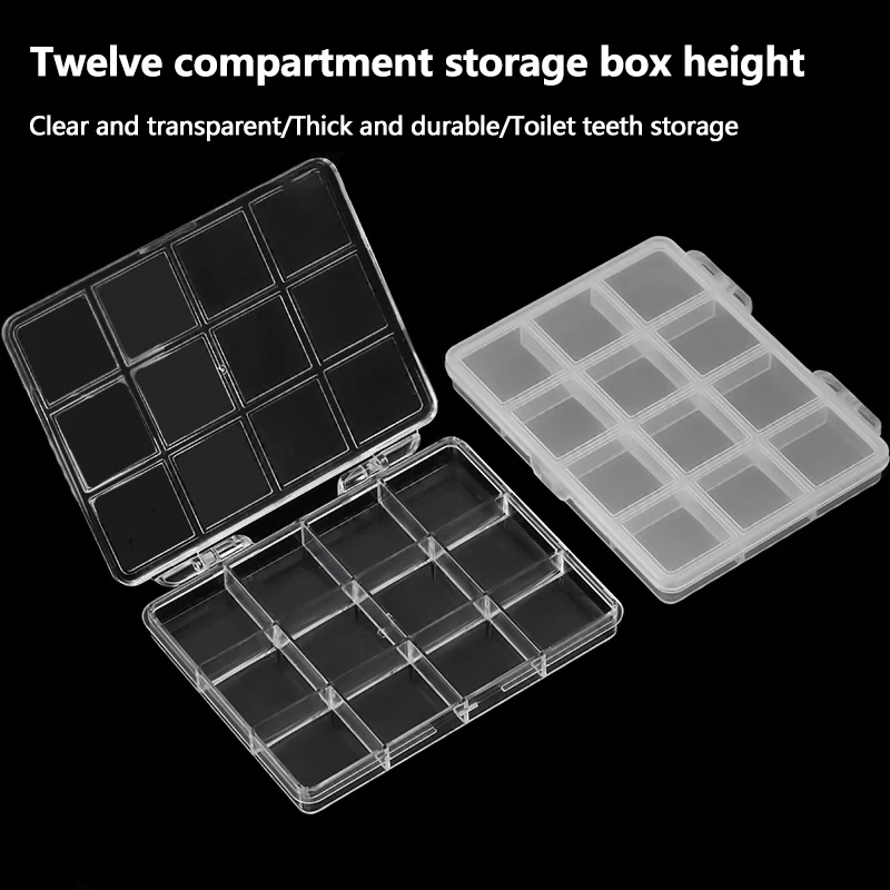 

12 Grids Plastic Organizer Holder For Nail Art Stone Jewelry Glitter Accessory Storage Box Bead Decoration Collector Tools