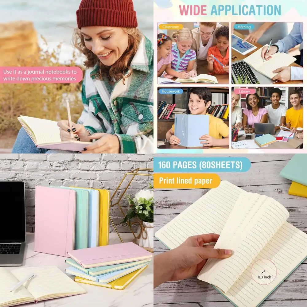 

Набор из 20 блокнотов формата А5 в твердом переплете, из искусственной кожи, 5,5 x 8,3 дюйма, с широкой разлиновкой, на резинке, оптовые наборы для дома, бизнеса, школы