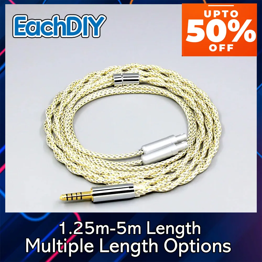 

Litz 23AWG Shielding TypeS OCC Silver Earphone Cable For Sennheiser HD800 HD800s HD820s HD820 Dharma D1000 Headphone 8925