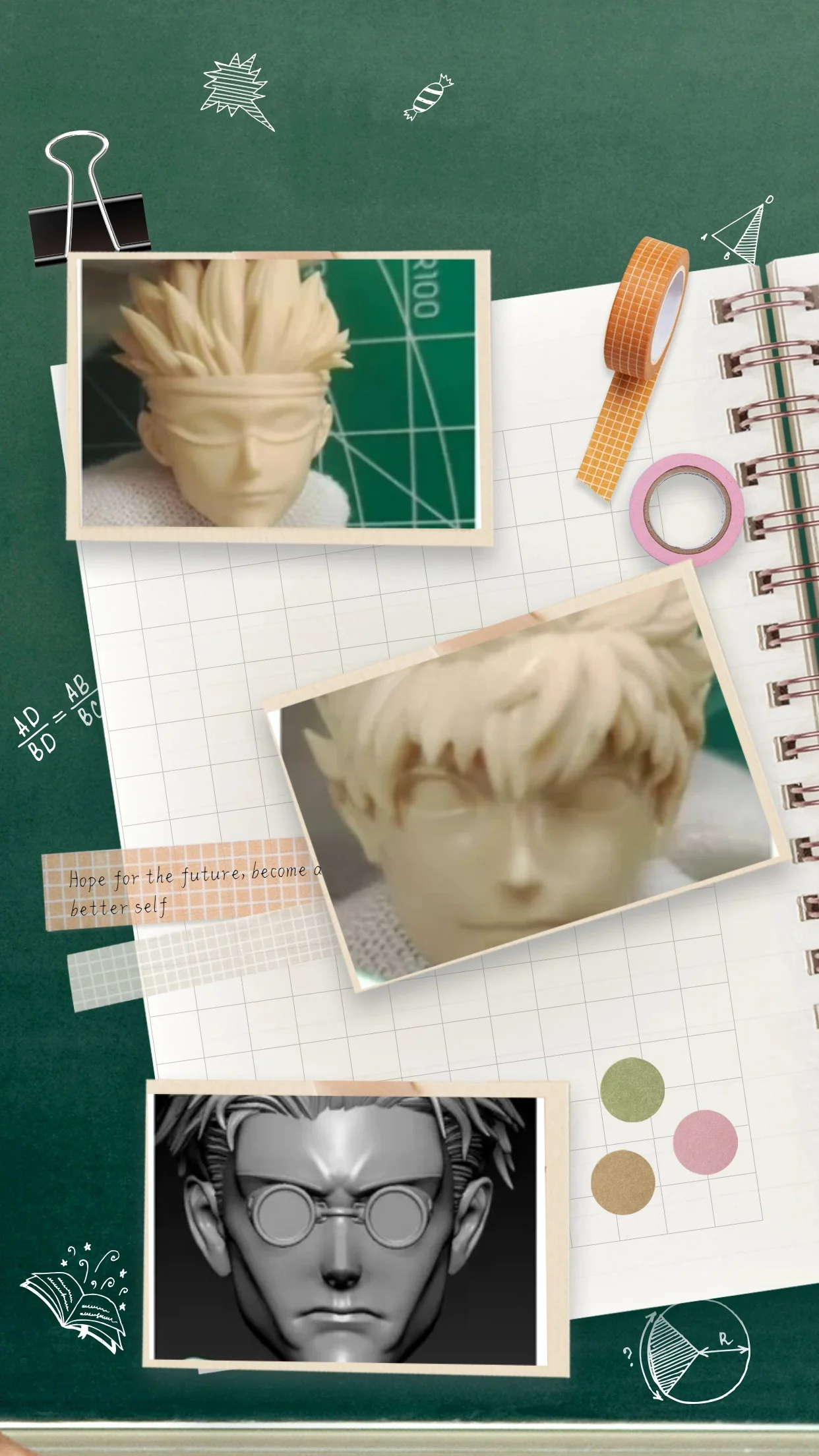 

Неокрашенная коллекционная белая скульптура головы персонажа комикса Годжо Сатору в масштабе 1/12 для 6-дюймовых фигурок.