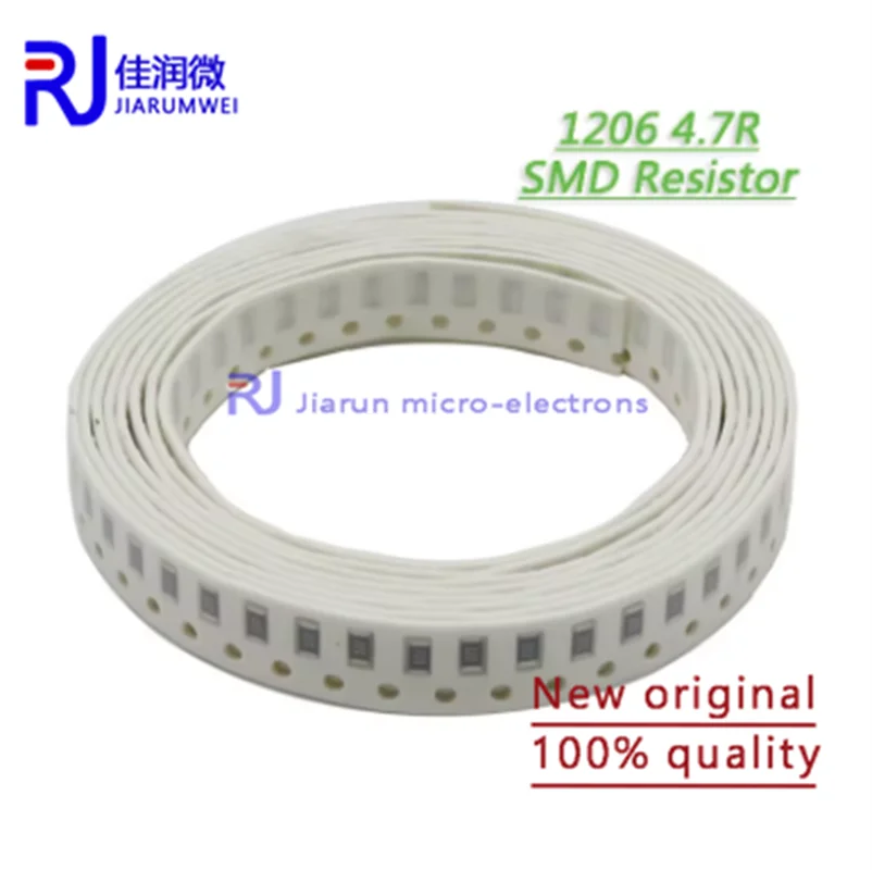 

(100piece) 1206 SMD Resistor 1% resistance 4.7 ohm chip resistor 0.25W 1/4W 4.7R 4R7 IGMOPNRQ