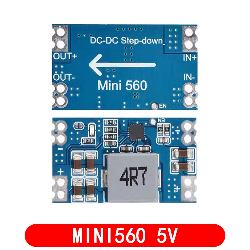 Mini560 5A ตัวแปลง DC-DC แบบสเต็ปดาวน์3.3V 5V 9V 12V ตัวปรับแรงดันไฟฟ้าโมดูลแหล่งจ่ายไฟที่เสถียร