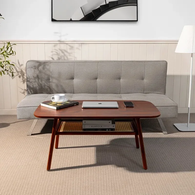 for Household Furniture Factory Cross-border Living Room Desktop Coffee Table Liftable High Luxury Design with LED