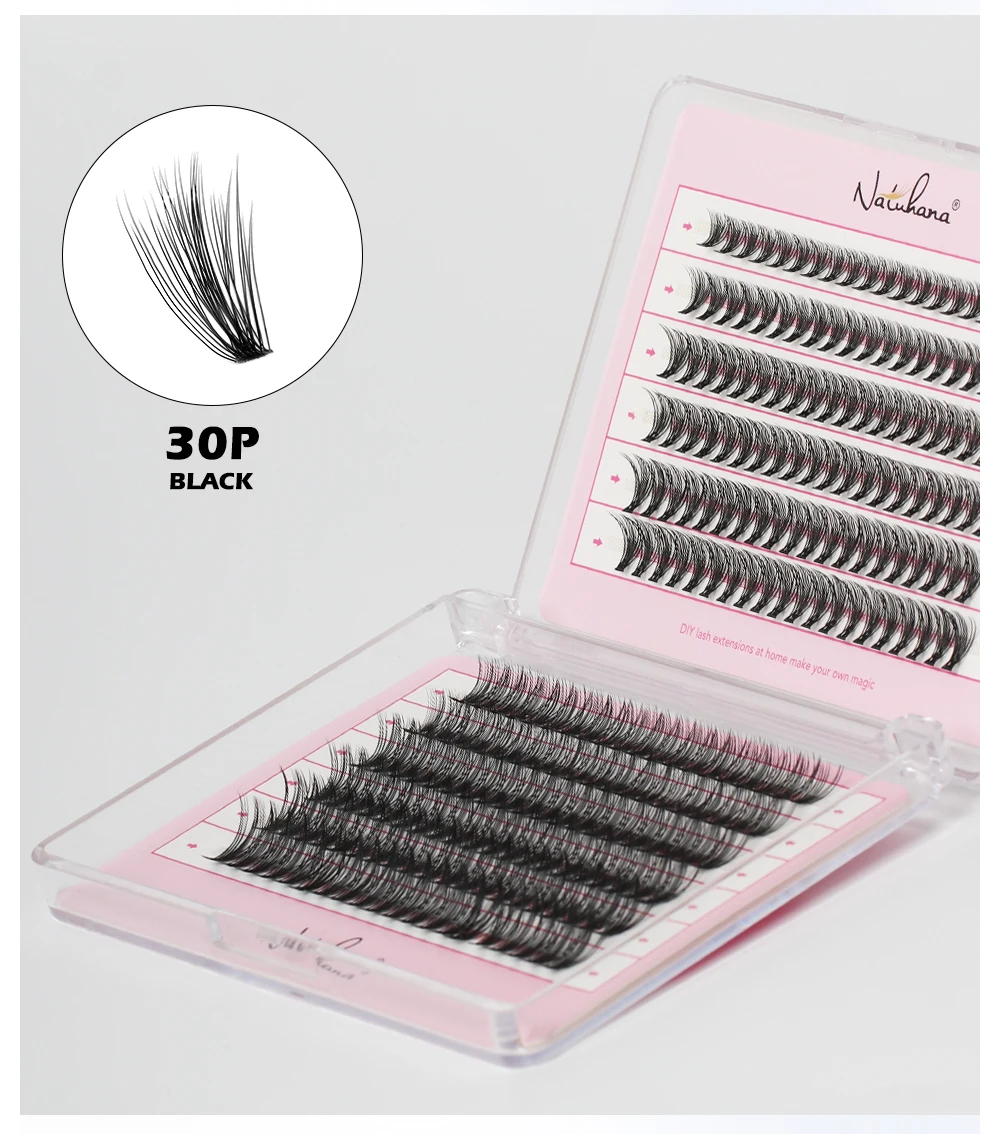 NATUHANA 10D 20D 30D 40D Cluster Wimpern DIY Nerz Einzelne Wimpern Vorgefertigte Volumen Fan Faux Cils für Make-up-Tools – Detail 11