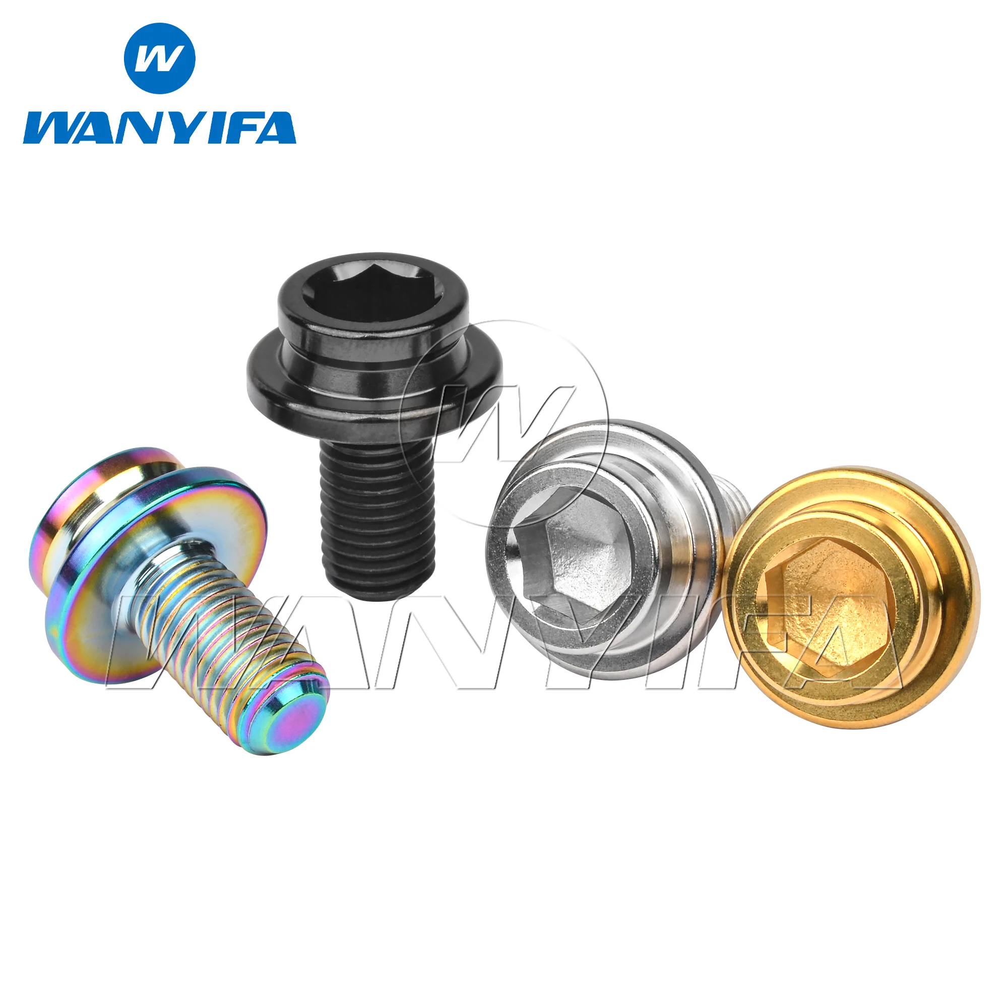 Wanyifa Titanium Bolt M8x15mm Crank Screw With Dust Cover Fixing Crank Set for MTB Road Bike Ti Parts