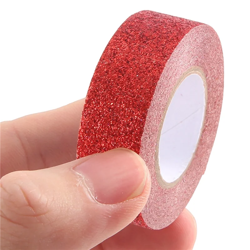 معظم-12 لفة لامعة شريطٌ لاصق ملون مزخرف شريط اشي لامع للحرف اليدوية، تغليف الهدايا، مخطط، 1.5 سم × 5 متر