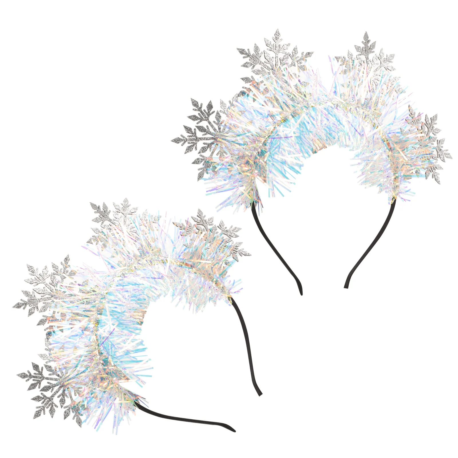 

2pcs Snowflake Headband Christmas Hair Accessories Holiday Party Favor Decor Festival Hair Ornament Xmas Costume Prop