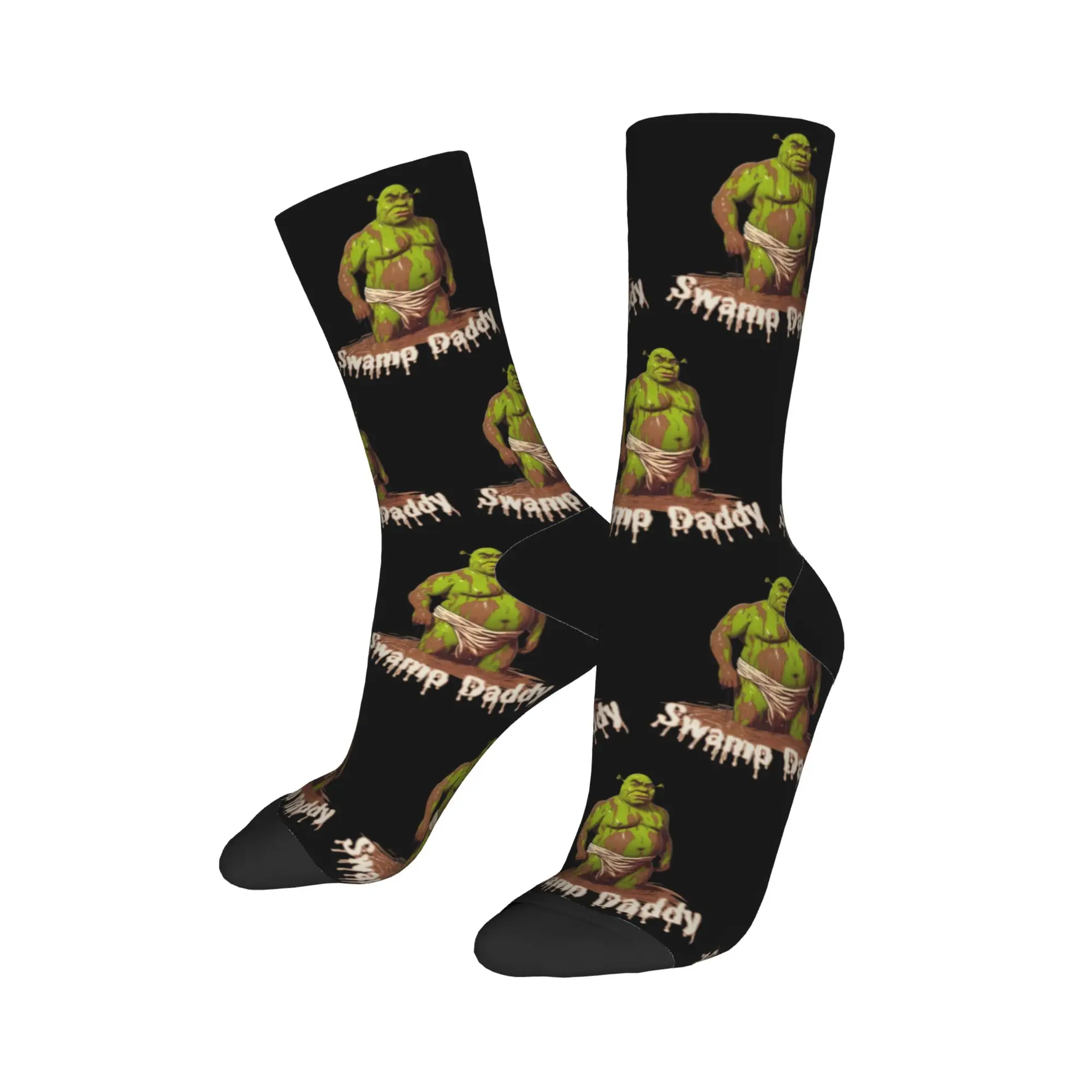 Crazy Design Shreks Swamp Daddy Basketballsocken Polyester Crew Socken für Unisex rutschfest