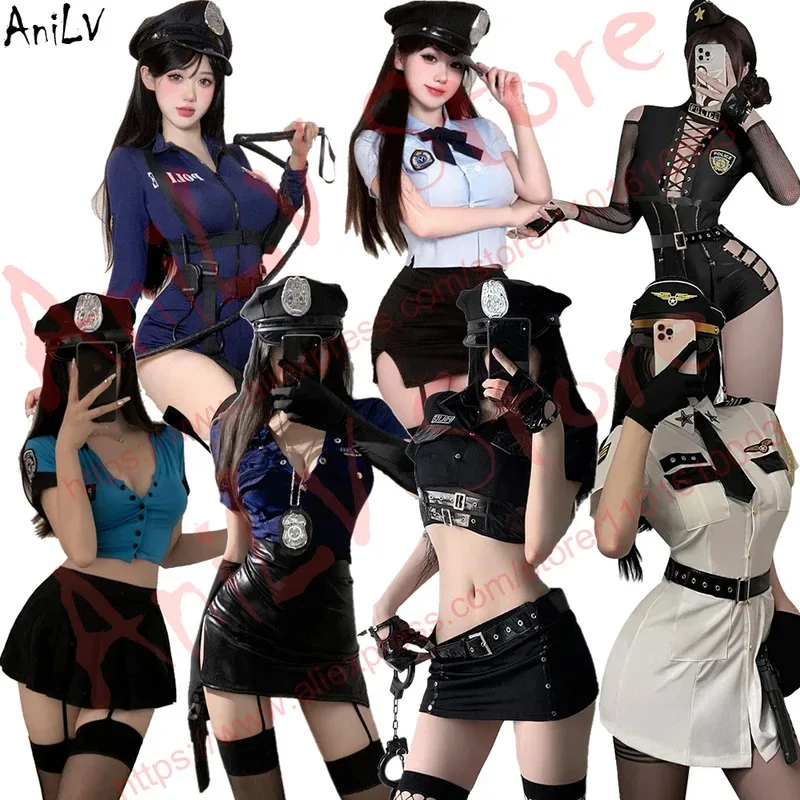 

AniLV Police Uniform Suit Series Role Play Officer Policewoman Secret Sexy Lingerie Outfits Pajamas Erotic Costumes