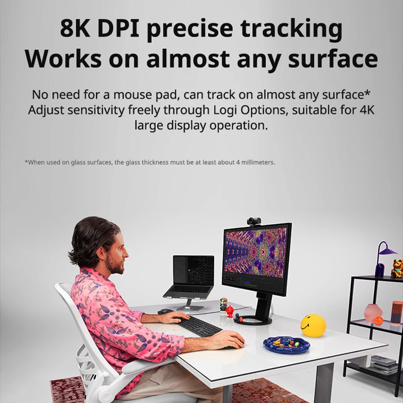 لوجيتك ماستر 4 ماوس مكتب بلوتوث لاسلكي، عجلة مغناطيسية MagSpeed، 200-8000 نقطة في البوصة، بطارية 650 مللي أمبير في الساعة