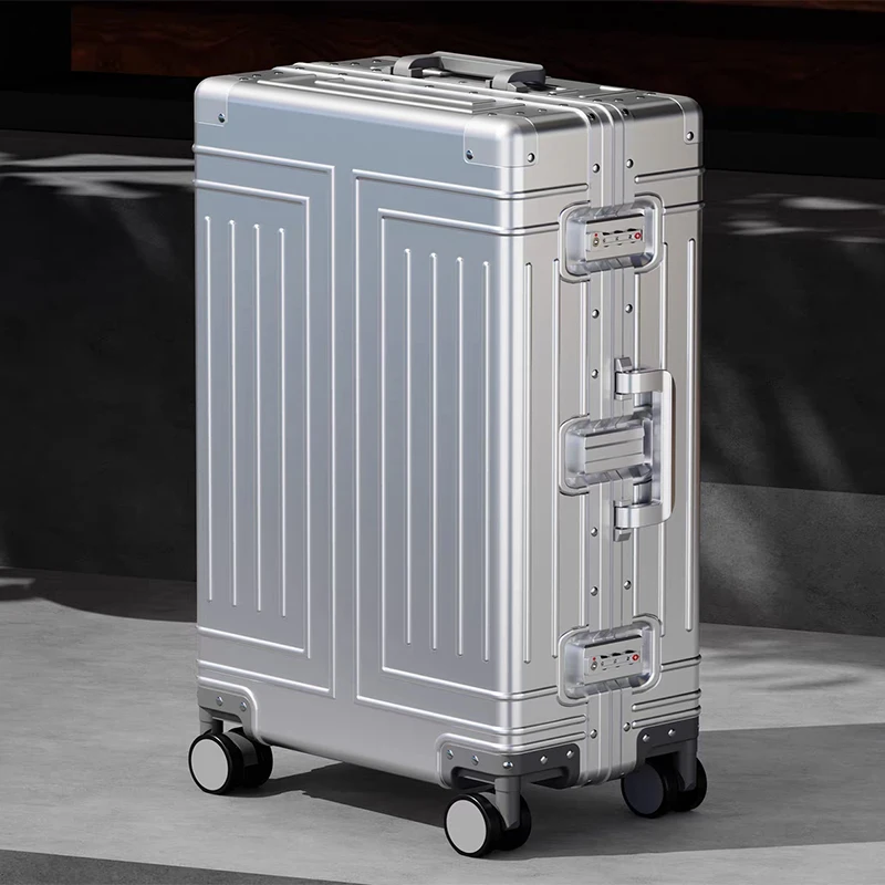 

Best Selling 100% Aluminum Magnesium Alloy Suitcase TSA Customs Lock 29 inch Travel Suitcases 20" Cabin Metal Luggage Trolley